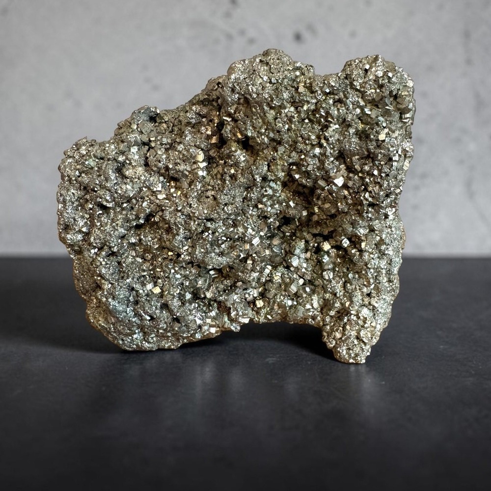 Large Natural Pyrite Crystal Cluster Specimen 5lb 14oz Fools Gold Metallic 6.5"